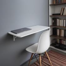 Mesa Compacta de Parede 100x50cm Dobrável Branca Ideal para Estudo e Trabalho
