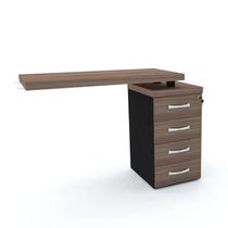 Mesa complemento 4 gavetas pandin pe40 - walnut Mesa complemento 4 gavetas pandin pe40 - walnut
