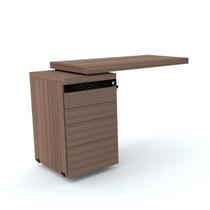 Mesa complemento 4 gavetas pandin pe50 - walnut/preto