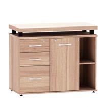 Mesa Complemento Com Armário Aparador 03 Gavetas PE40 Pandin Noce Naturale Mesa Complemento Com Armário Aparador 03 Gavetas PE40 Pandin Noce Naturale