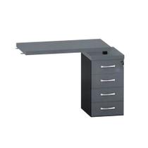 Mesa Complemento Com Pé Gaveteiro 04 Gavetas PE 40 Pandin Grafito e Preto Mesa Complemento Com Pé Gaveteiro 04 Gavetas PE 40 Pandin Grafito e Preto