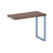 Mesa Complemento Tubolar PE 40 Pandin 90 Cm Walnut e Azul Dali Mesa Complemento Tubolar PE 40 Pandin 90 Cm Walnut e Azul Dali