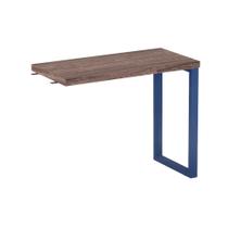 Mesa Complemento Tubolar PE 40 Pandin 90 Cm Walnut e Azul Del Rey