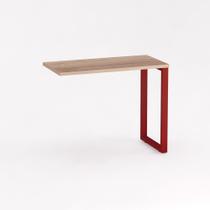 Mesa Complemento Tubular P25 Pandin 90 CM Noce Naturale e Vermelho