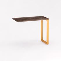 Mesa Complemento Tubular P25 Pandin 90 CM Walnut e Laranja