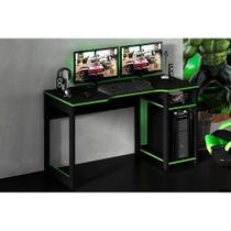 Mesa Computador Casal Gamer ME4152 Preto/Verde - Tecno Mobili