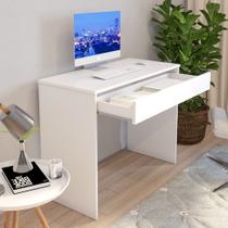 Mesa computador Com Gaveta Escrivaninha Estudo Quarto Sala Home Office 90 cm Branco