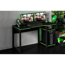 Mesa Computador Gamer ME4152 Preto/Verde - Tecno Mobili