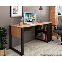 Mesa Computador ME4182 160cm Amêndoa/Preto - Tecno Mobili Mesa Computador ME4182 160cm Amêndoa/Preto - Tecno Mobili