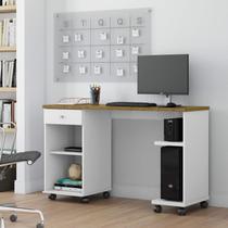 Mesa Computador Million Branco/Nature - Patrimar Móveis