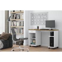 Mesa Computador Million Branco/Nature - Patrimar Móveis