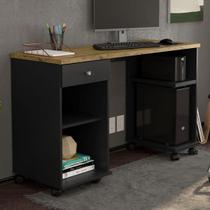 Mesa Computador Million Preto/Nature - Patrimar Móveis Mesa Computador Million Preto/Nature - Patrimar Móveis