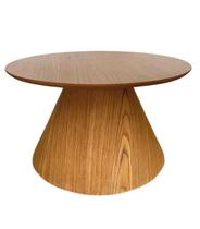 Mesa Cone de Centro Redonda 60 cm Base Freijó Tampo Freijó