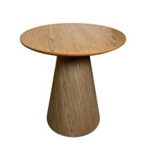 Mesa Cone Lateral em Lamina Natural Nogueira Tampo 41 cm Mesa Cone Lateral em Lamina Natural Nogueira Tampo 41 cm