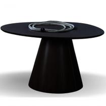 Mesa Cone Redonda Orgânica Em ébano 100cm