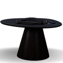Mesa Cone Redonda Orgânica Em ébano 120cm