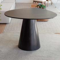 Mesa Cone Redonda Orgânica Em Ébano 130x120cm