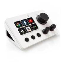 Mesa Controladora e Mixer Rise Mode Vision 01 Sound, 6 Teclas LCD e Botões Rotativos, Branco - RM-MCS-01-W