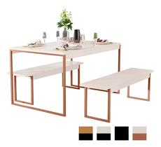 Mesa Cozinha 2 Bancos Industrial Retangular 120x80 Pé Metal