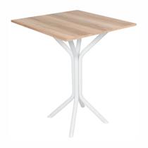 Mesa Cozinha Ciplafe X Tubo Branco Tampo Lam. Madeira 68cm