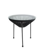 Mesa Cozumel 50cm Ratan PE para Área Externa Preto Just Home Collection Mesa Cozumel 50cm Ratan PE para Área Externa Preto Just Home Collection