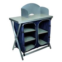Mesa Cucina Dobrável Pescaria com Estrutura Alumínio e Tampo MDF 90x49x1,11m Azul - NTK