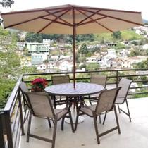 Mesa De 1,30m + 6 Cadeiras Para Área Externa + 1 Guarda Sol Mesa De 1,30m + 6 Cadeiras Para Área Externa + 1 Guarda Sol