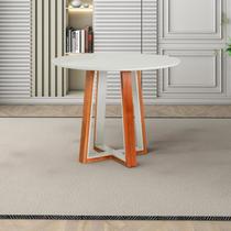 Mesa de 4 Lugares Redonda de Madeira Maciça Áustria Espresso Móveis
