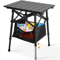 Mesa de acampamento dobrável Audoyon, alumínio, ajustável de 36 e 48 cm