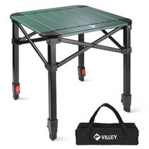 Mesa de acampamento dobrável VILLEY ajustável em alumínio com bolsa de transporte