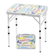 Mesa de acampamento dobrável Yriuat Blooming Floral com altura ajustável