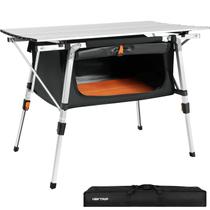 Mesa de acampamento HEYTRIP dobrável com bolsa de armazenamento em alumínio cinza