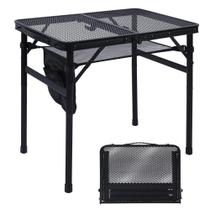 Mesa de acampamento JOUYEK Grelhador Dobrável Portátil 70x40cm Preto