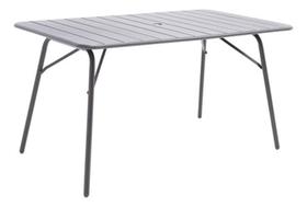 Mesa De Aco Cinza Para Jardim 4 Lugares 140X80X74 Cm - Cinza