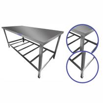 Mesa De Aço Inox Bancada Industrial Para Padaria Sebem 2m