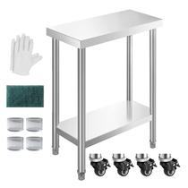 Mesa de aço inoxidável HXCFYP NSF 60x30cm com rodízio para cozinha Mesa de aço inoxidável HXCFYP NSF 60x30cm com rodízio para cozinha