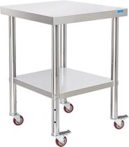 Mesa de aço inoxidável KUARBARR Prep & Work 60x60cm com prateleira
