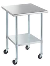 Mesa de aço inoxidável ROCKPOINT 30x30cm com rodas de rodízio