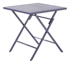 Mesa De Aluminio Dobravel Azul 2 Lugares 74x71x74 Cm Mesa De Aluminio Dobravel Azul 2 Lugares 74x71x74 Cm