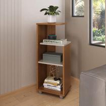 Mesa De Apoio 1 Prateleiras e 3 Nichos Artely Bis Cor Cinamomo com Off White Mesa De Apoio 1 Prateleiras e 3 Nichos Artely Bis Cor Cinamomo com Off White