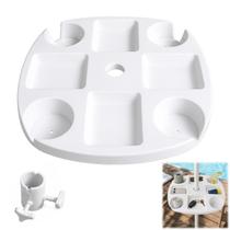 Mesa de Apoio Bandeja Portátil Porta Copos Celular Para Ombrelone Guarda Sol - AMZ