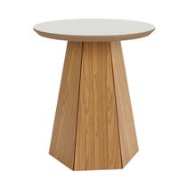 Mesa de Apoio Base Hexagonal West D01 Off White/Freijó - Mpozenato Mesa de Apoio Base Hexagonal West D01 Off White/Freijó - Mpozenato