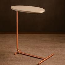Mesa De Apoio De Sofa Organica Off/Bronze - STARROSE