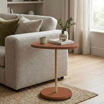 Mesa de Apoio Design Moderno para Sala com Estrutura Resistente Terracota Bel Mesa de Apoio Design Moderno para Sala com Estrutura Resistente Terracota Bel