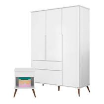 Mesa De Apoio E Guarda Roupa Infantil Alice Branco Acetinado - Phoenix Baby Mesa De Apoio E Guarda Roupa Infantil Alice Branco Acetinado - Phoenix Baby
