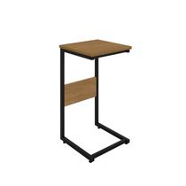 Mesa de Apoio Encaixe Lateral Sofá Cama em Aço e MDF Canela