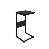 Mesa de Apoio Encaixe Lateral Sofá Cama em Aço e MDF Preta