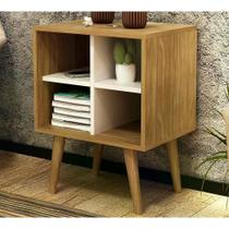 Mesa De Apoio Lateral 04 Nichos E1720 Natural Off White Natu