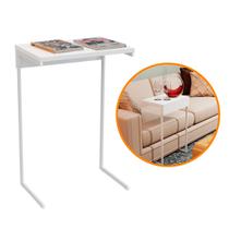 Mesa de Apoio Lateral Canto Sofá Cama Sala de Estar Notebook Delin cor Branco