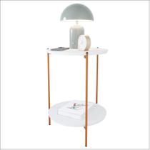 Mesa De Apoio Lateral Duda Branco/Bronze